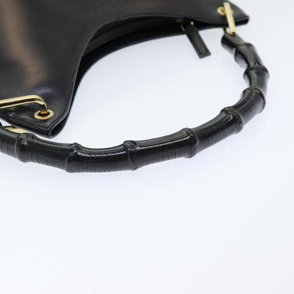 GUCCI Bamboo Hand Bag Leather Black 001 3008 000926 Auth 83723 - Picture 7 of 16